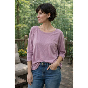 Mossimo Supply Co Iris Mauve Long Sleeve Raglan Top XL Soft Lightweight Casual